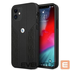 Чехол на заднюю панель BMW  BMW Leather Curve Perforate Case for iPhone 12 mini - Black 