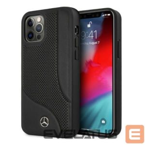 Чехол на заднюю панель Mercedes-Benz  Mercedes Leather Perforated Area Case for iPhone 12 Pro Max - Black 