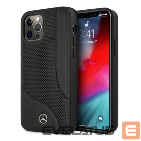 Чехол на заднюю панель Mercedes-Benz Mercedes Leather Perforated Area Case for iPhone 12 Pro Max - Black