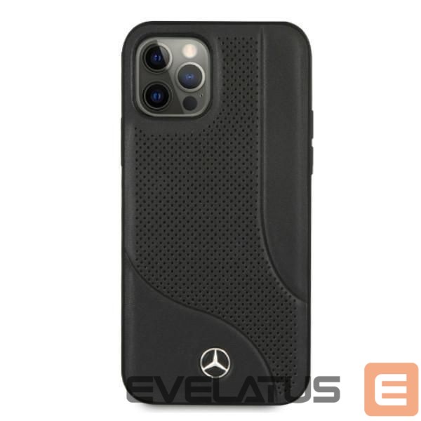 Чехол на заднюю панель Mercedes-Benz Mercedes Leather Perforated Area Case for iPhone 12 Pro Max - Black
