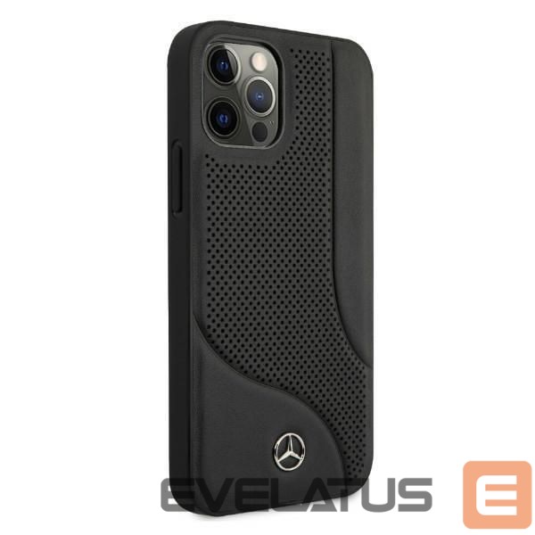 Чехол на заднюю панель Mercedes-Benz Mercedes Leather Perforated Area Case for iPhone 12 Pro Max - Black