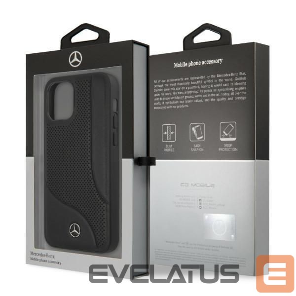 Чехол на заднюю панель Mercedes-Benz Mercedes Leather Perforated Area Case for iPhone 12 Pro Max - Black