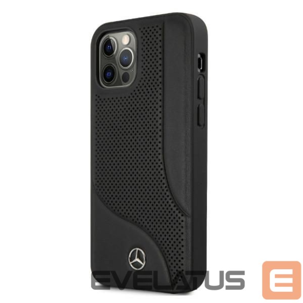 Чехол на заднюю панель Mercedes-Benz Mercedes Leather Perforated Area Case for iPhone 12 Pro Max - Black