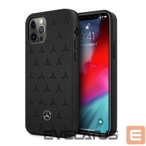 Чехол на заднюю панель Mercedes-Benz  Mercedes Leather Stars Pattern Case for iPhone 12 Pro Max - Black 