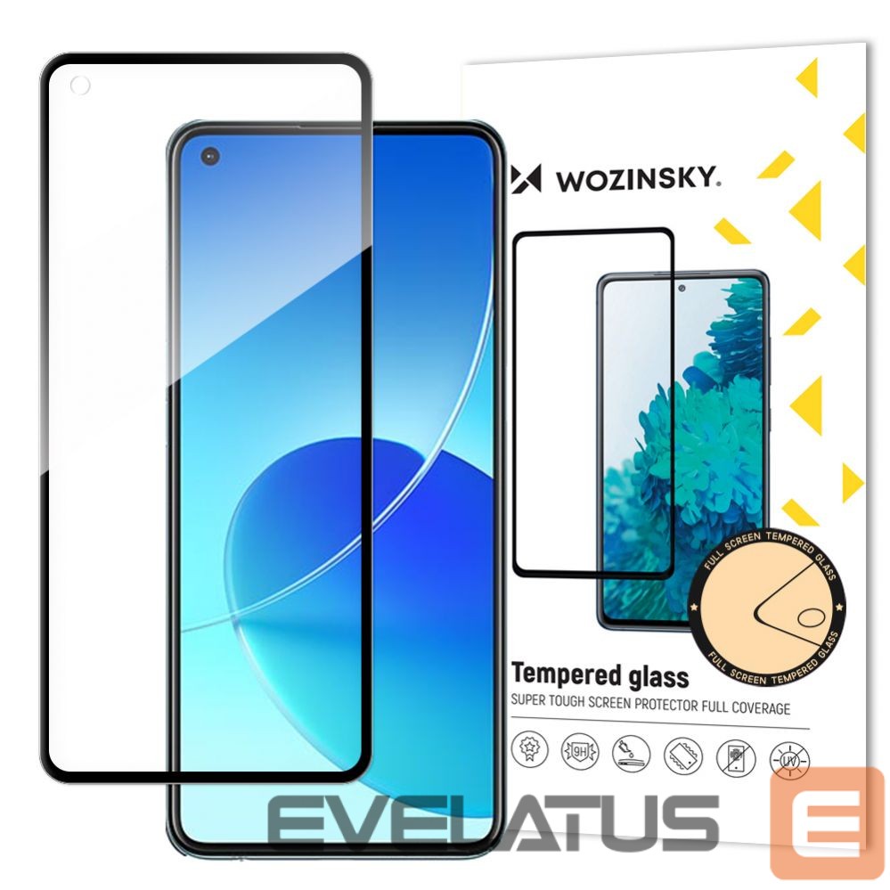 Защитное стекло Wozinsky Wozinsky Tempered Glass Full Glue Super Tough Screen Protector Full Coveraged with Frame Case Friendly for Oppo Reno6 4G black