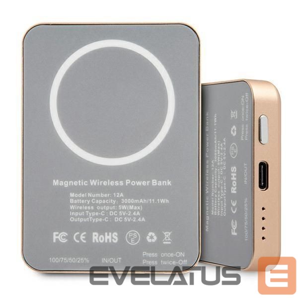 Внешний аккумулятор Guess Guess Inductive Power Bank 5W GUPBMSVSLG 3000mAh gold/gold MagSafe