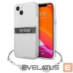 Чехол на заднюю панель Guess  Guess GUHCP13SKB4GGR iPhone 13 mini 5.4" Transparent hardcase 4G Gray Strap Charm