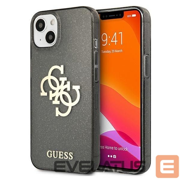 Чехол на заднюю панель Guess Guess GUHCP13SPCUGL4GBK iPhone 13 mini 5.4" black/black hard case Glitter 4G Big Logo