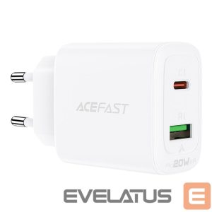 Адаптер Acefast  Acefast wall charger USB Type C / USB 20W, PPS, PD, QC 3.0, AFC, FCP white (A25 white) 