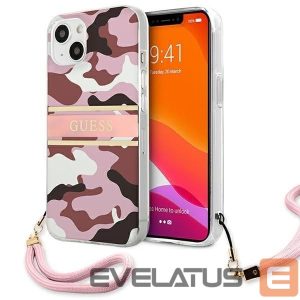 Чехол на заднюю панель Guess  Guess GUHCP13SKCABPI iPhone 13 mini 5.4" pink/pink hardcase Camo Strap Collection