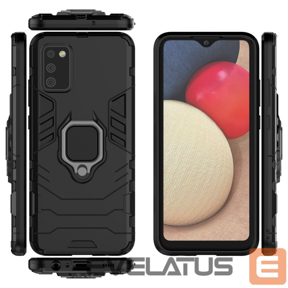 Чехол на заднюю панель Hurtel Ring Armor tough hybrid case cover + magnetic holder for Samsung Galaxy A03s (166.5) black