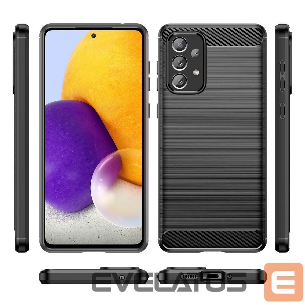 Чехол на заднюю панель Hurtel Carbon Case Flexible TPU cover for Samsung Galaxy A73 black