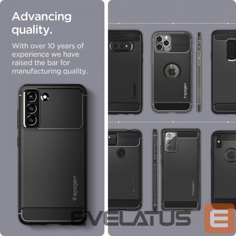 Чехол на заднюю панель Spigen Spigen Rugged Armor Case for Samsung Galaxy S21 FE - Matte Black