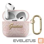 Чехол на заднюю панель Guess  Guess GUA34GSMP AirPods 3 cover różowy/pink 4G Script Metal Collection