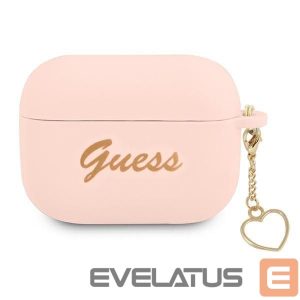 Чехол на заднюю панель Guess  Guess GUAPLSCHSP AirPods Pro cover pink/pink Silicone Charm Heart Collection