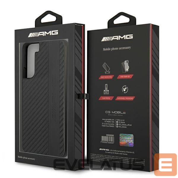 Чехол на заднюю панель Mercedes-Benz AMG Carbon Stripe&Embossed Case for Samsung Galaxy S22+ - Black