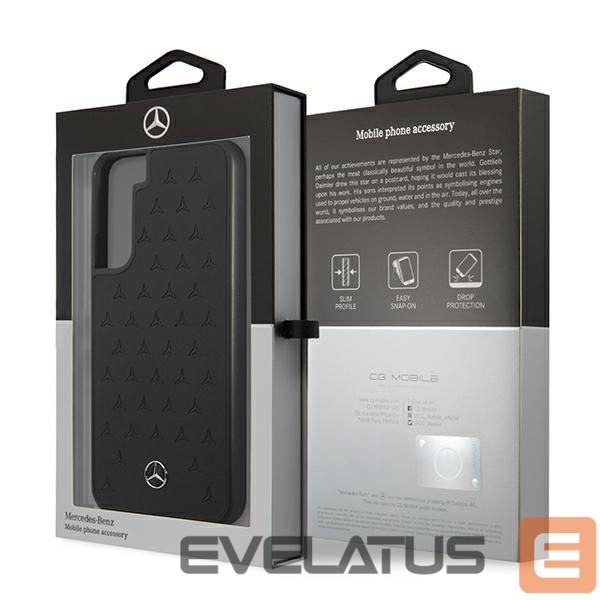 Чехол на заднюю панель Mercedes-Benz Mercedes Leather Stars Pattern Case for Samsung Galaxy S22+ - Black