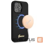 Чехол на заднюю панель Guess  Guess GUHMP13LLSLMGBK iPhone 13 Pro / 13 6.1" black/black hardcase Silicone Script Gold Logo MagSafe 