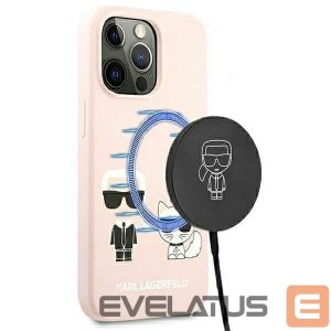 Чехол на заднюю панель Karl Lagerfeld  Karl Lagerfeld Silicone Ikonik Karl&Choupette MagSafe Case for iPhone 13 Pro Max - Light Pink 