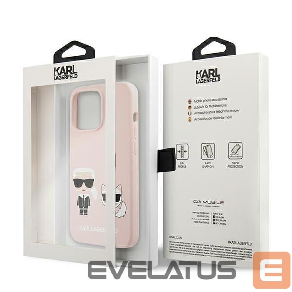Чехол на заднюю панель Karl Lagerfeld Karl Lagerfeld Silicone Ikonik Karl&Choupette MagSafe Case for iPhone 13 Pro Max - Light Pink