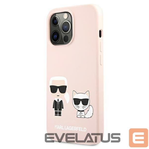 Чехол на заднюю панель Karl Lagerfeld Karl Lagerfeld Silicone Ikonik Karl&Choupette MagSafe Case for iPhone 13 Pro Max - Light Pink