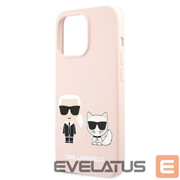 Чехол на заднюю панель Karl Lagerfeld Karl Lagerfeld Silicone Ikonik Karl&Choupette MagSafe Case for iPhone 13 Pro Max - Light Pink