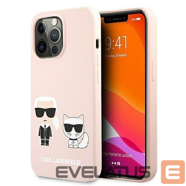 Чехол на заднюю панель Karl Lagerfeld Karl Lagerfeld Silicone Ikonik Karl&Choupette MagSafe Case for iPhone 13 Pro Max - Light Pink