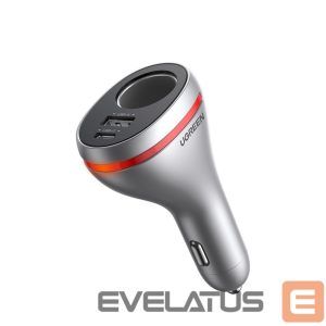 Авто зарядка Ugreen  USB Type C / USB QC PD 24W car charger with 12V cigarette lighter socket silver (CD204) 