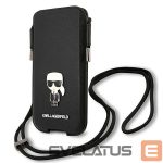 Чехол на заднюю панель Karl Lagerfeld  Karl Lagerfeld Torebka KLHCP12MOPHKMK 6,1" czarny/black hardcase Saffiano Ikonik Karl's 