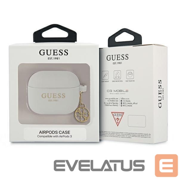 Чехол на заднюю панель Guess Guess GUA3LSC4EG AirPods 3 cover grey/grey Silicone Charm 4G Collection