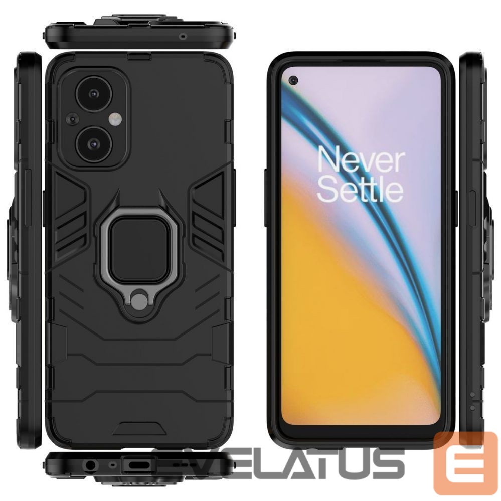Чехол на заднюю панель Hurtel Ring Armor tough hybrid case cover + magnetic holder for OnePlus Nord N20 5G black