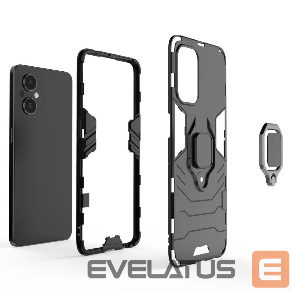 Чехол на заднюю панель Hurtel Ring Armor tough hybrid case cover + magnetic holder for OnePlus Nord N20 5G black