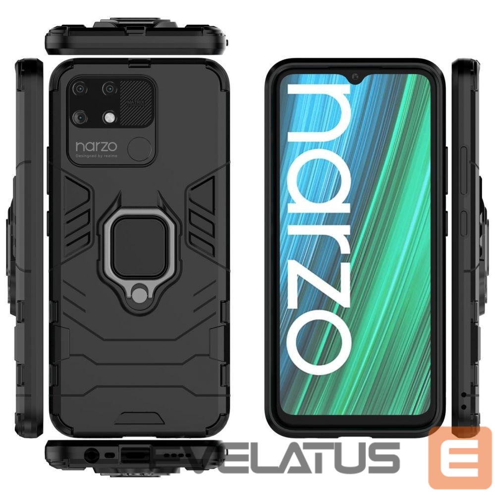 Чехол на заднюю панель Hurtel Ring Armor tough hybrid case cover + magnetic holder Realme Narzo 50A black