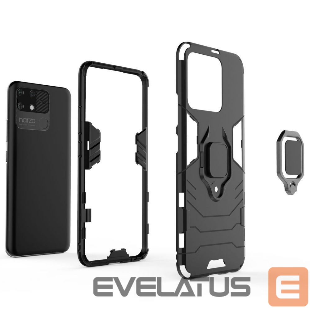 Чехол на заднюю панель Hurtel Ring Armor tough hybrid case cover + magnetic holder Realme Narzo 50A black