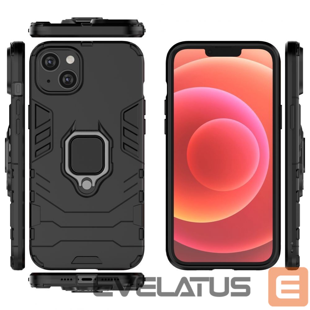 Чехол на заднюю панель Hurtel Ring Armor case for iPhone 14 Pro armored cover magnetic holder ring black