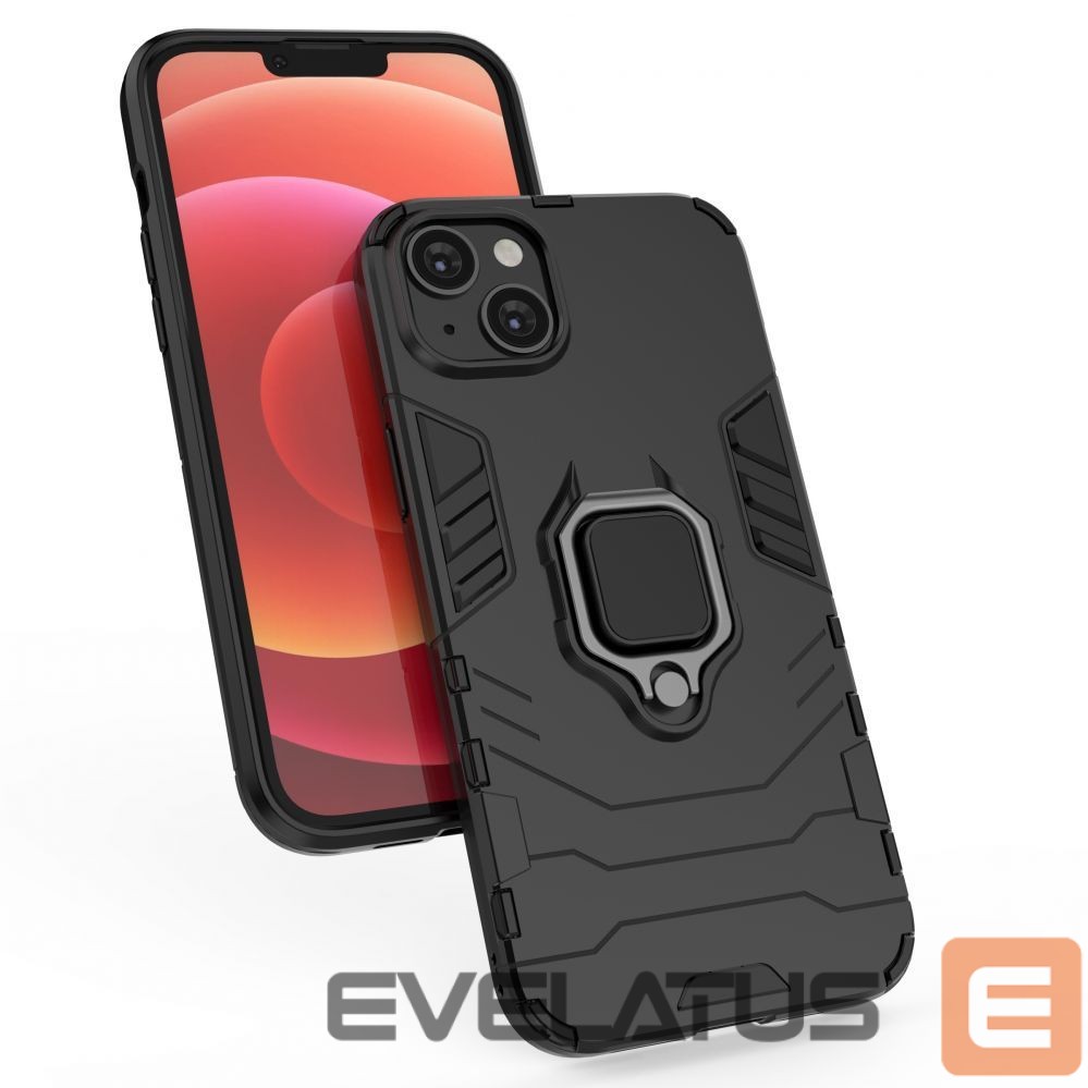 Чехол на заднюю панель Hurtel Ring Armor case for iPhone 14 Pro armored cover magnetic holder ring black