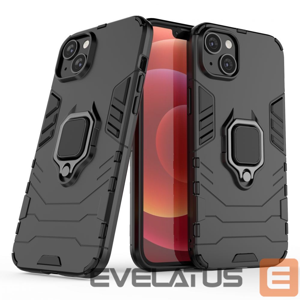 Чехол на заднюю панель Hurtel Ring Armor case for iPhone 14 Pro armored cover magnetic holder ring black
