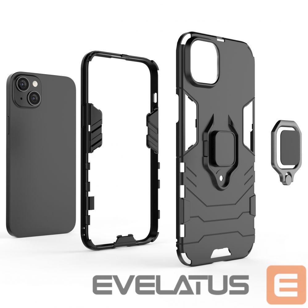 Чехол на заднюю панель Hurtel Ring Armor case for iPhone 14 Pro armored cover magnetic holder ring black
