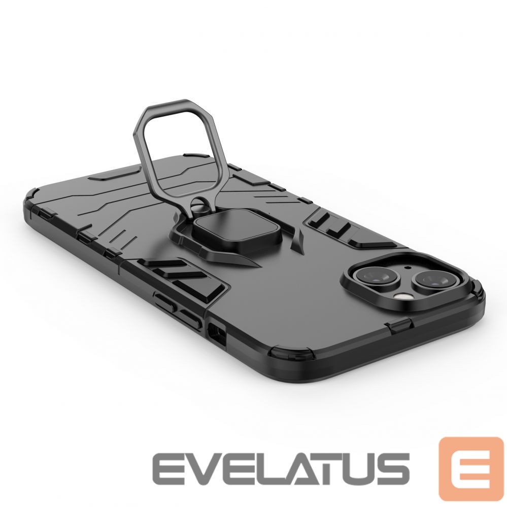 Чехол на заднюю панель Hurtel Ring Armor case for iPhone 14 Pro armored cover magnetic holder ring black