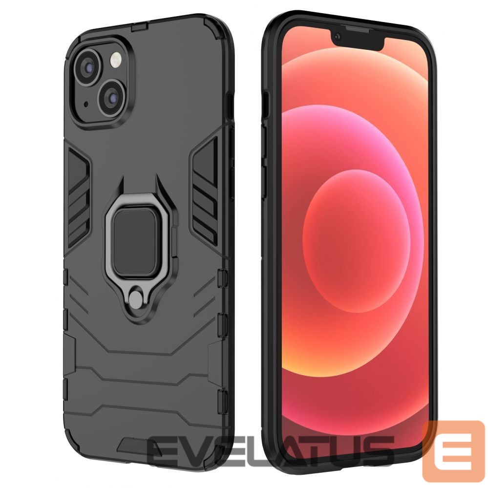 Чехол на заднюю панель Hurtel Ring Armor case for iPhone 14 Pro armored cover magnetic holder ring black