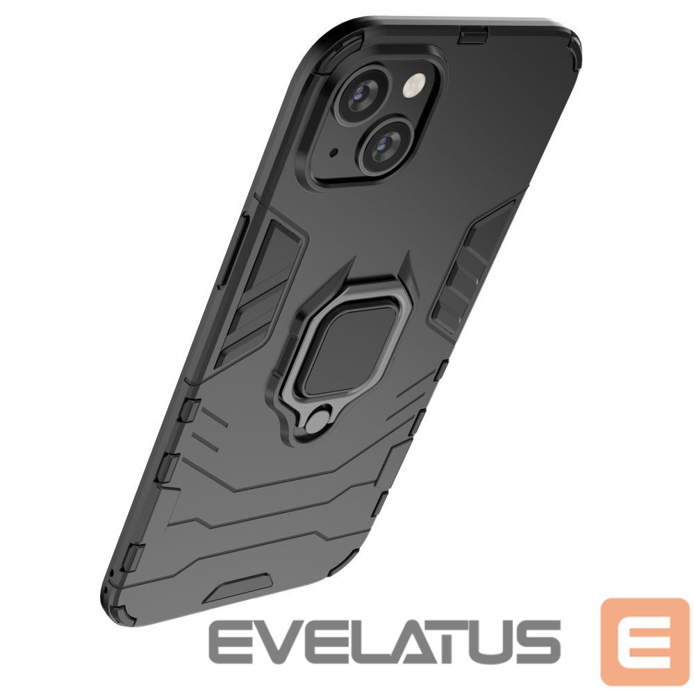 Чехол на заднюю панель Hurtel Ring Armor case for iPhone 14 Pro Max armored cover magnetic holder ring black