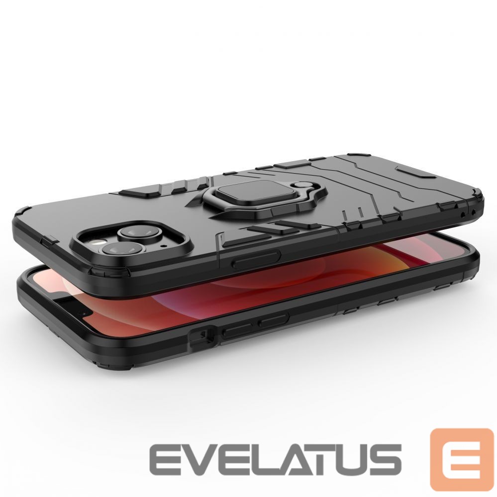 Чехол на заднюю панель Hurtel Ring Armor case for iPhone 14 Pro Max armored cover magnetic holder ring black