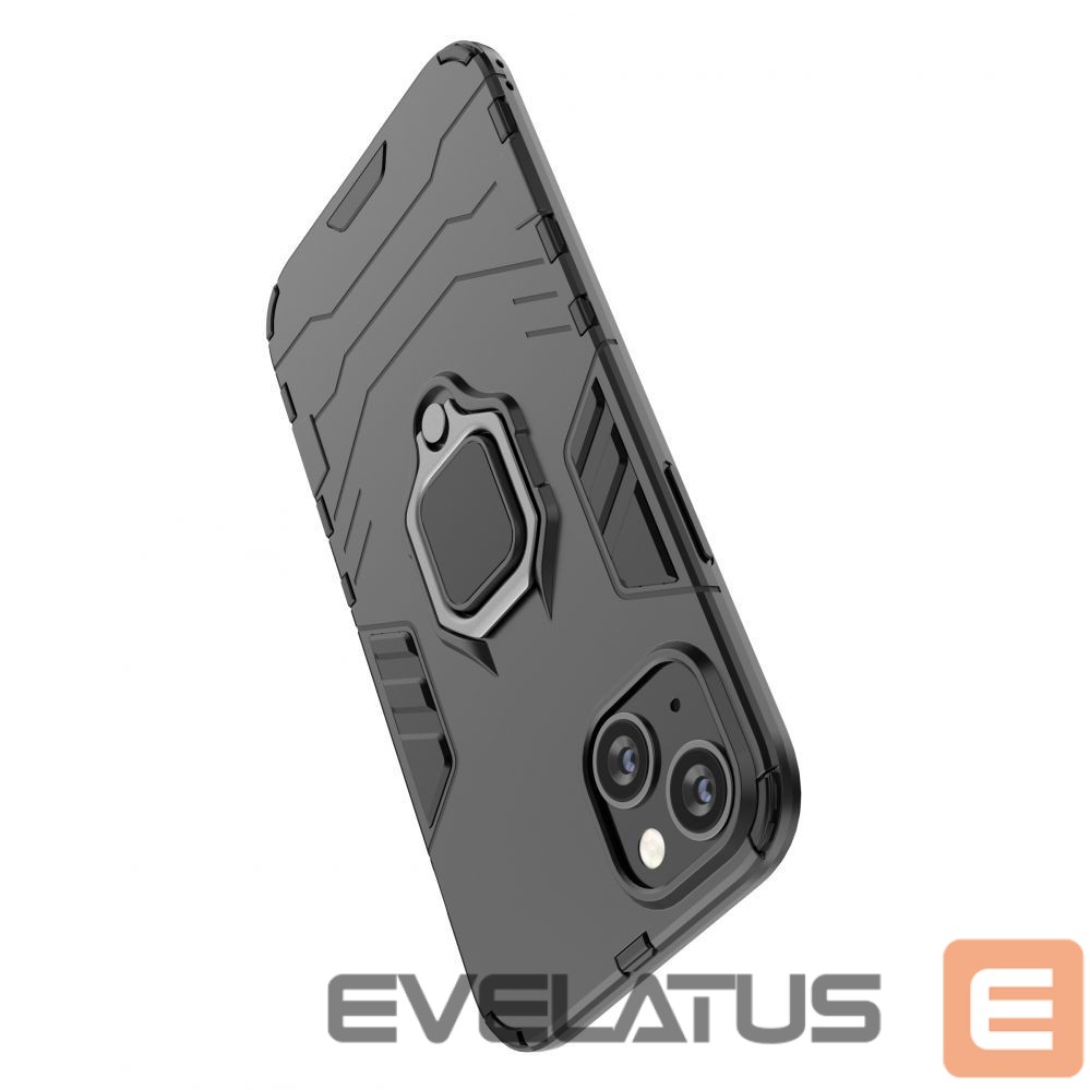 Чехол на заднюю панель Hurtel Ring Armor case for iPhone 14 Pro Max armored cover magnetic holder ring black