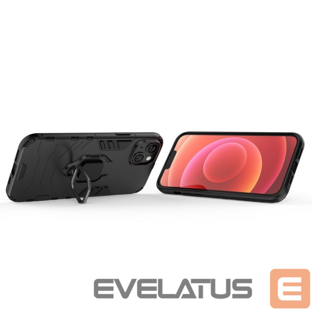 Чехол на заднюю панель Hurtel Ring Armor case for iPhone 14 Pro Max armored cover magnetic holder ring black