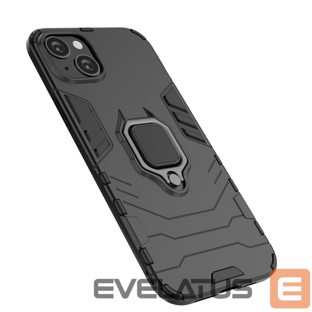 Чехол на заднюю панель Hurtel Ring Armor case for iPhone 14 Pro Max armored cover magnetic holder ring black