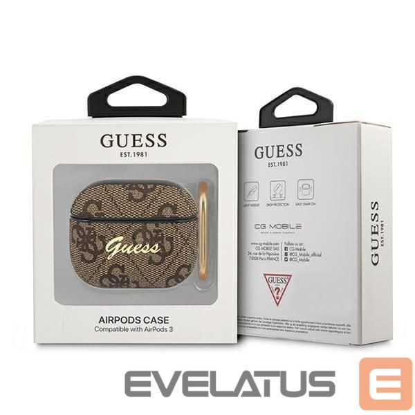 Чехол на заднюю панель Guess Guess GUA34GSMW AirPods 3 cover brązowy/brown 4G Script Metal Collection
