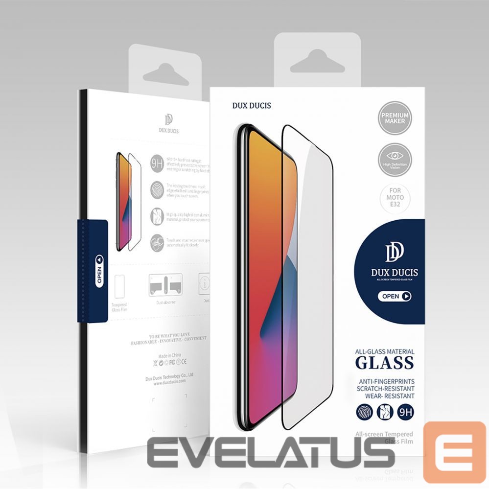 Защитное стекло Dux Ducis Dux Ducis 10D Tempered Glass 9H full screen tempered glass with frame Motorola Moto E32 black (case friendly)