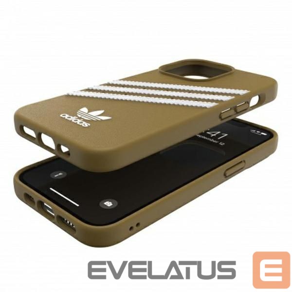 Чехол на заднюю панель Adidas Adidas OR Moulded PU iPhone 13 Pro Max 6,7" beżowo-złoty/beige-gold 47807