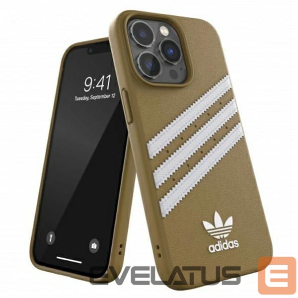 Чехол на заднюю панель Adidas Adidas OR Moulded PU iPhone 13 Pro Max 6,7" beżowo-złoty/beige-gold 47807