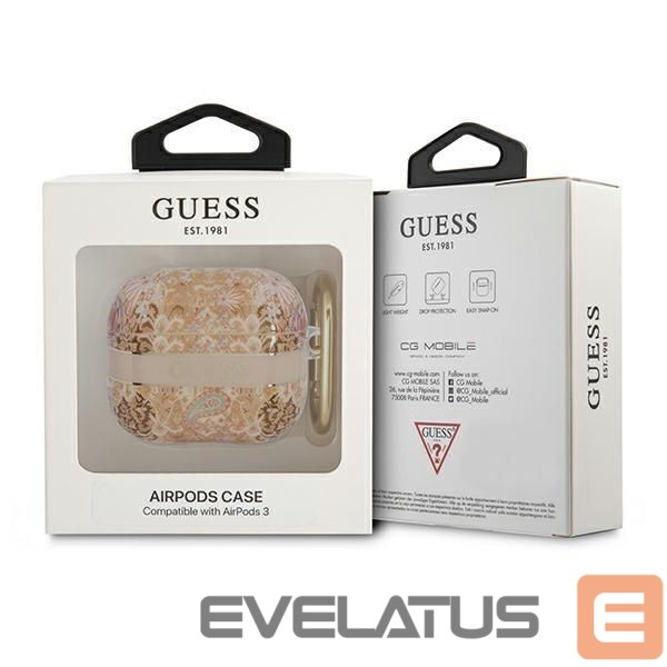Чехол на заднюю панель Guess Guess GUA3HHFLD AirPods 3 cover gold/gold Paisley Strap Collection